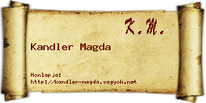 Kandler Magda névjegykártya